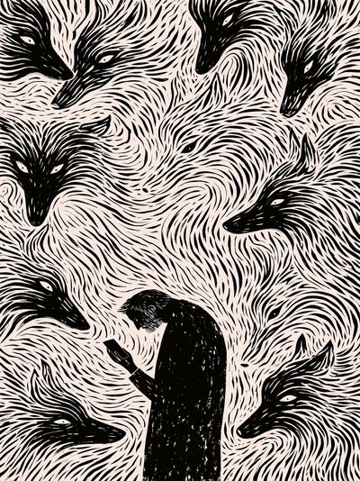 Fox Spirit Pattern Print. poster