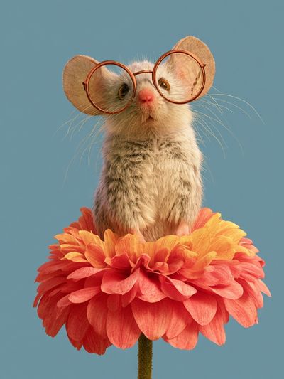 Mouse in Flower Glasses Poster.