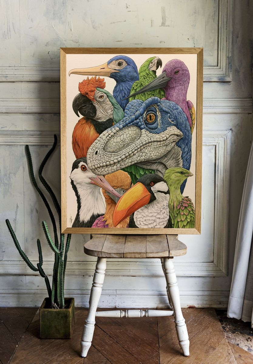Tropical Birds Illustration Poster. room preview