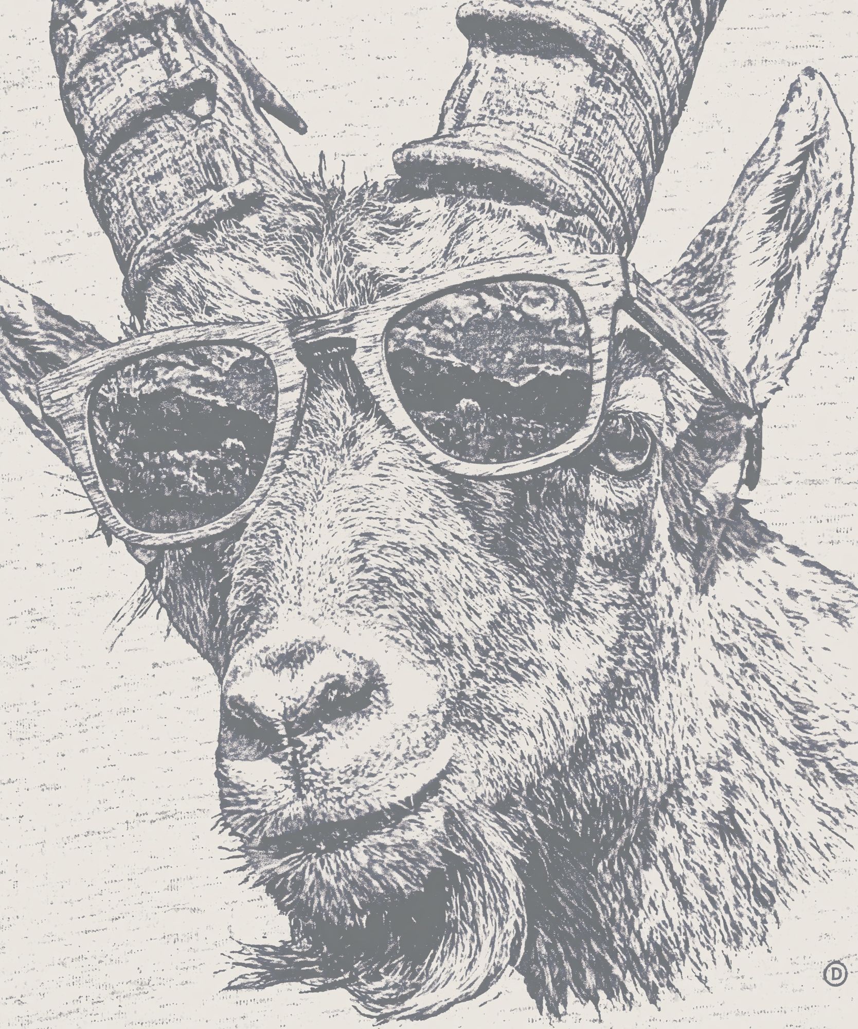 Cool Deer Portrait Print. poster — animals art