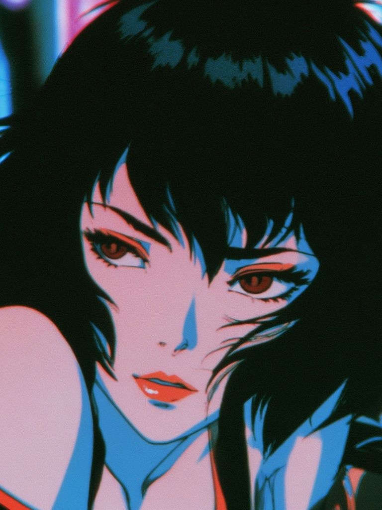 Cyberpunk Anime Portrait Poster. poster detail