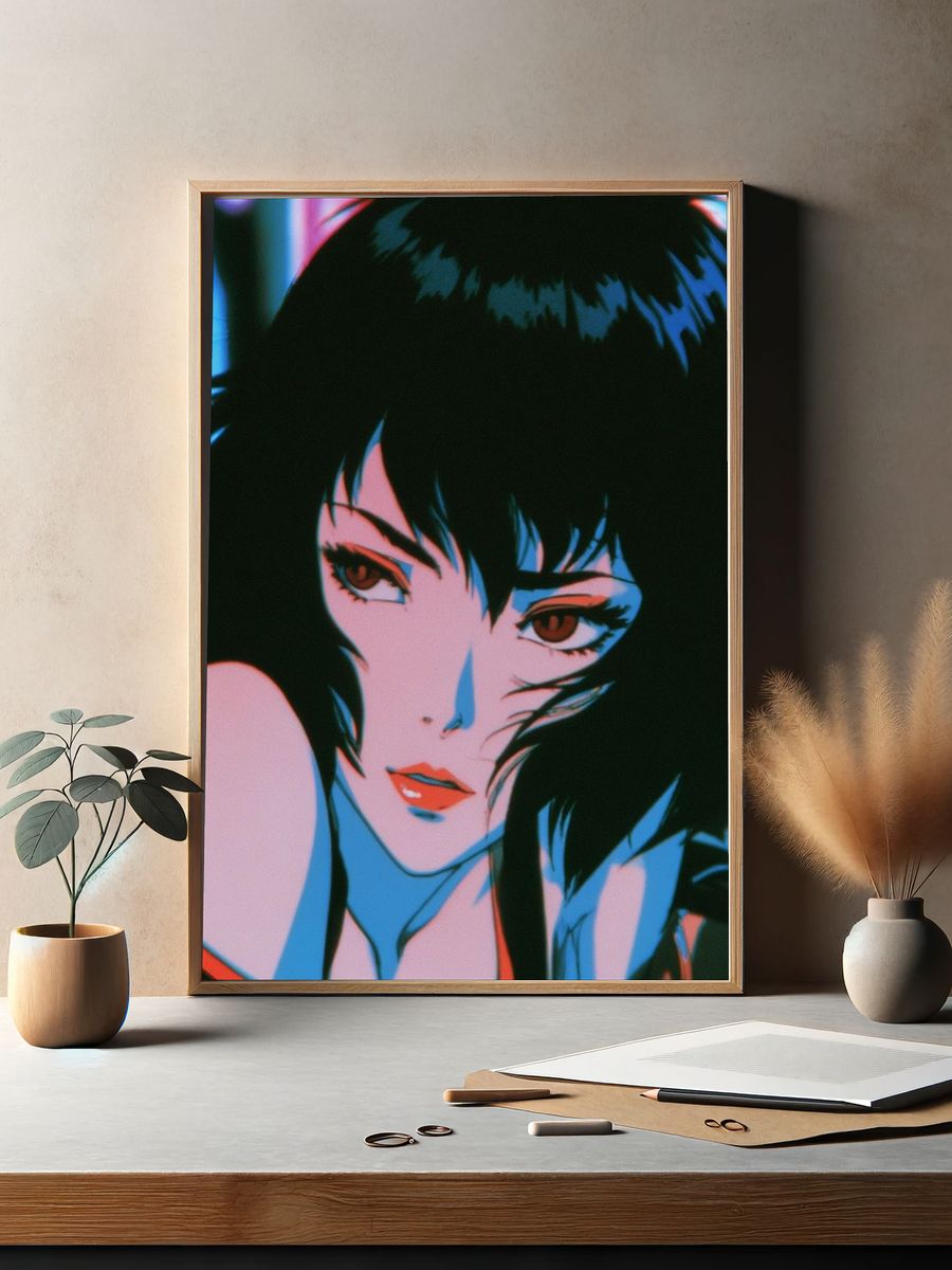 Cyberpunk Anime Portrait Poster. — room view 2