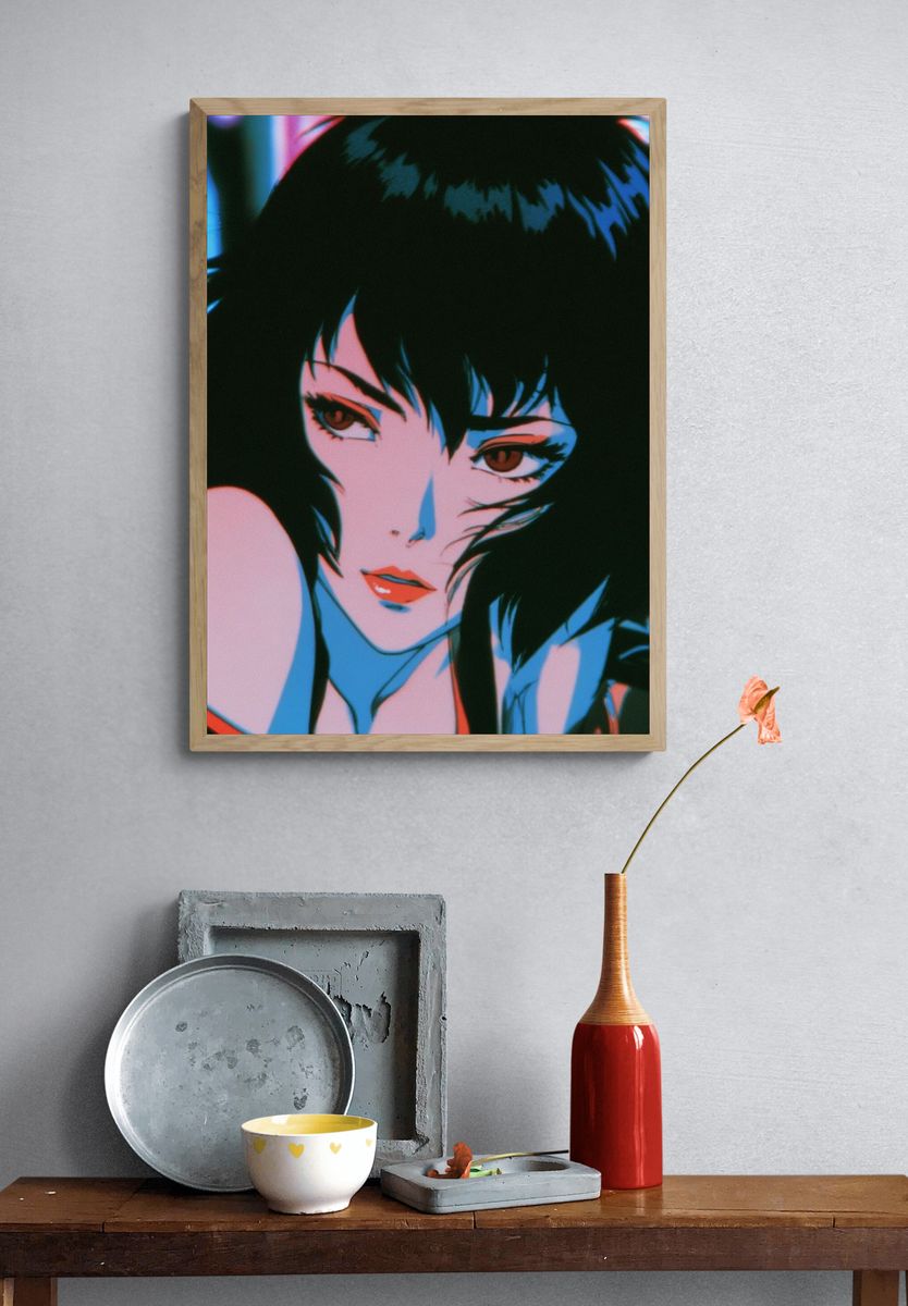 Cyberpunk Anime Portrait Poster. — room view 3
