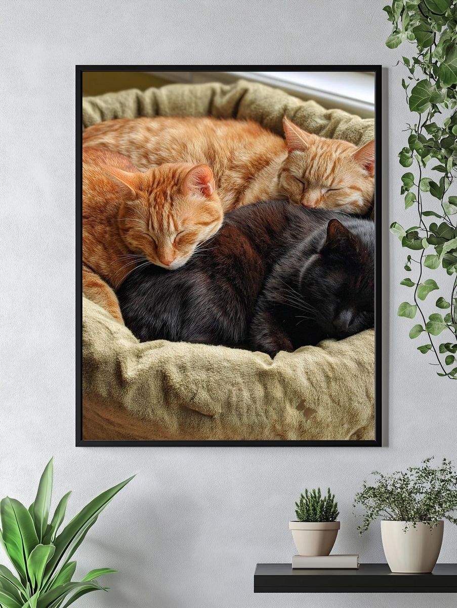 Sleeping Cats Photography Poster. — room view 4