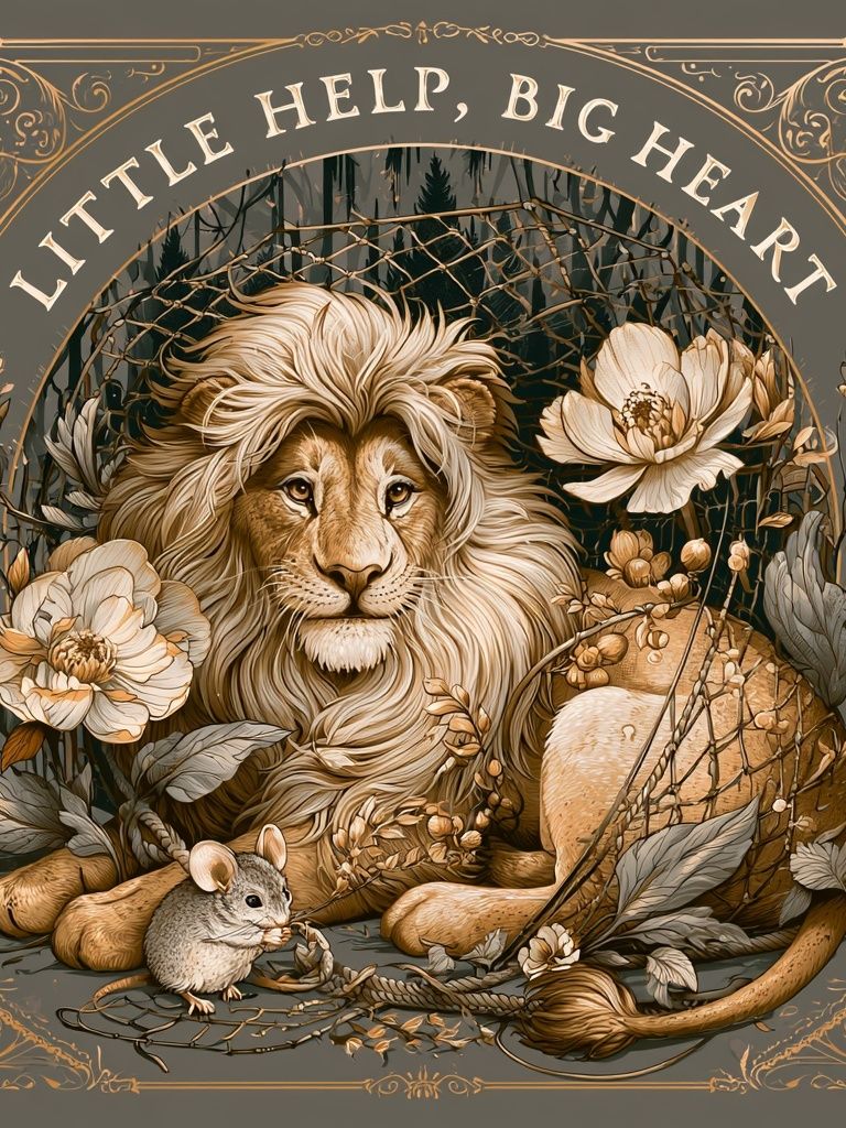Little Help, Big Heart Lion Poster. poster detail