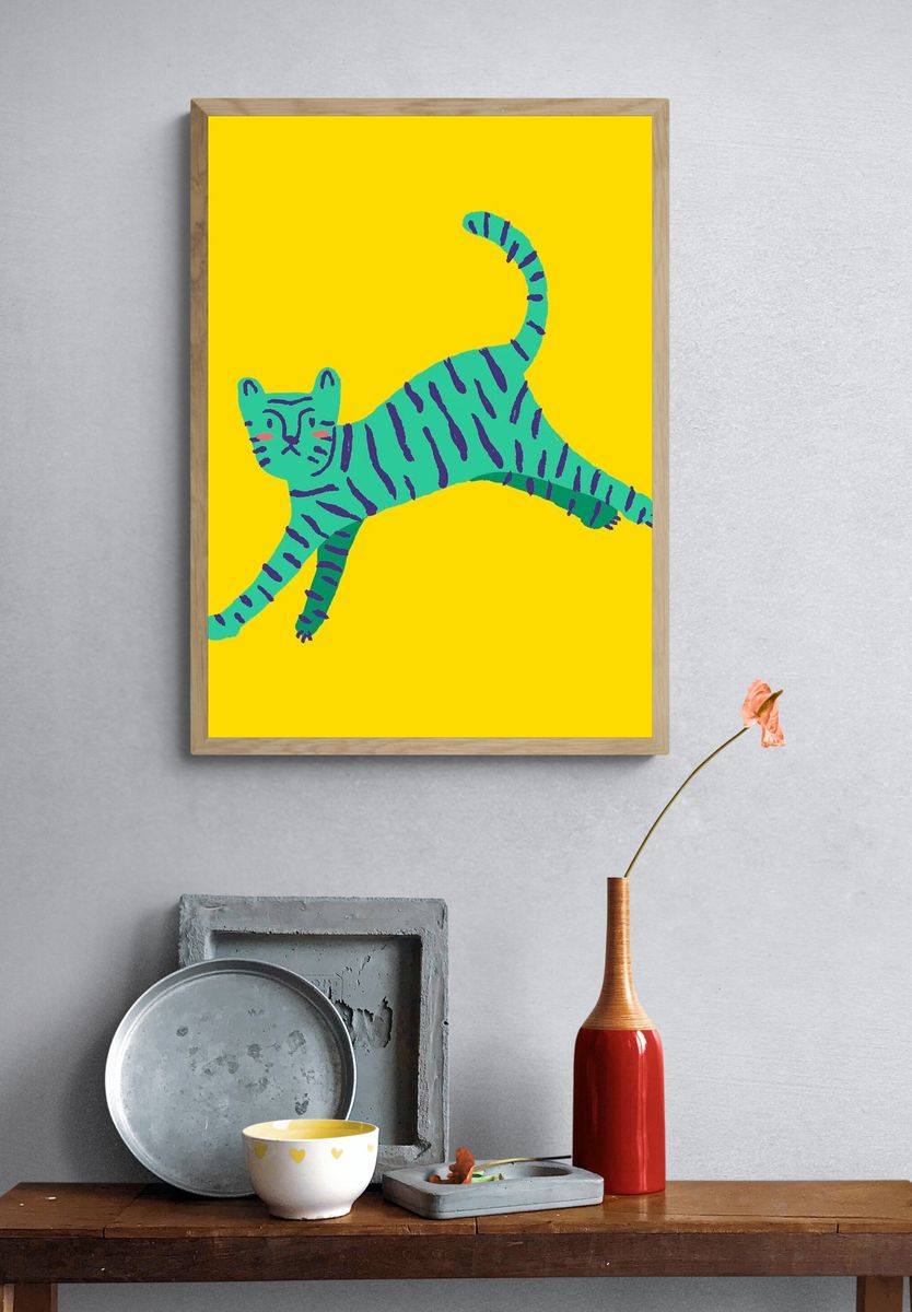 Pink Llama Portrait Poster. — room view 3