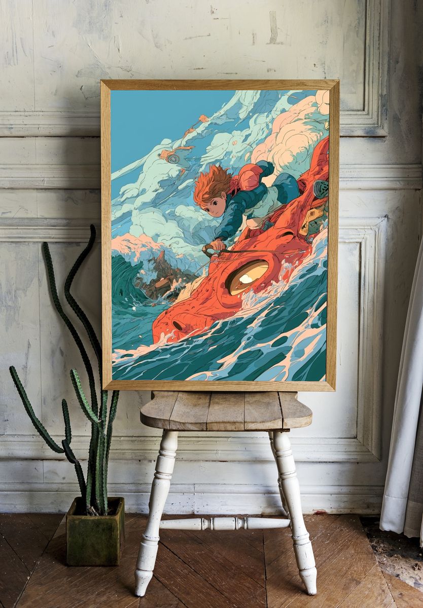 Anime Sea Adventure Poster. room preview