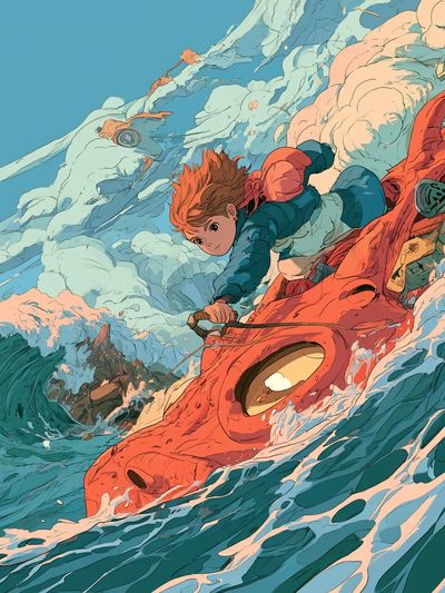 Anime Sea Adventure Poster. poster