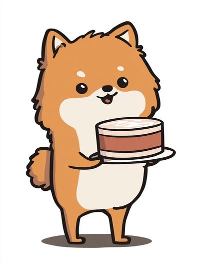 Shiba Inu Coffee Break Illustration Poster.