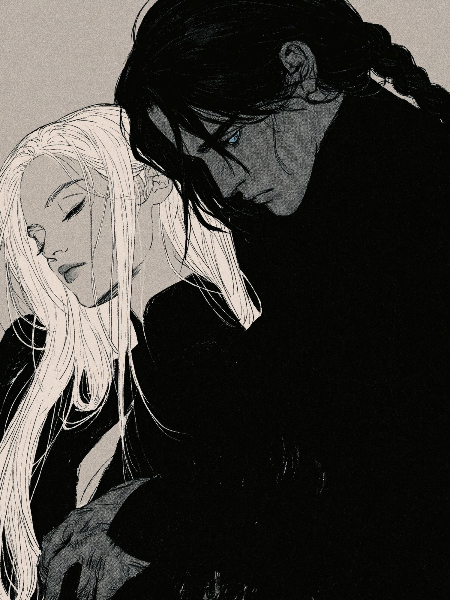 Anime Couple Portrait Print. poster detail
