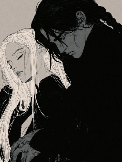 Anime Couple Portrait Print. poster