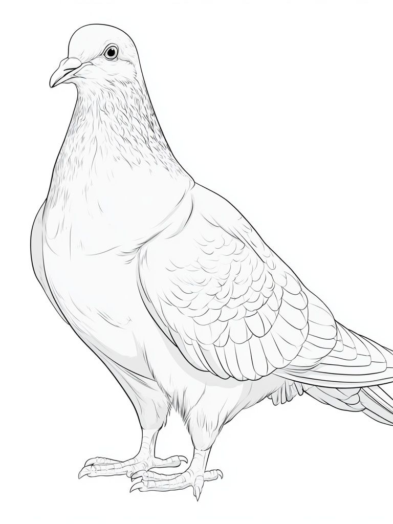 Pigeon Line Art Poster. poster — animals art