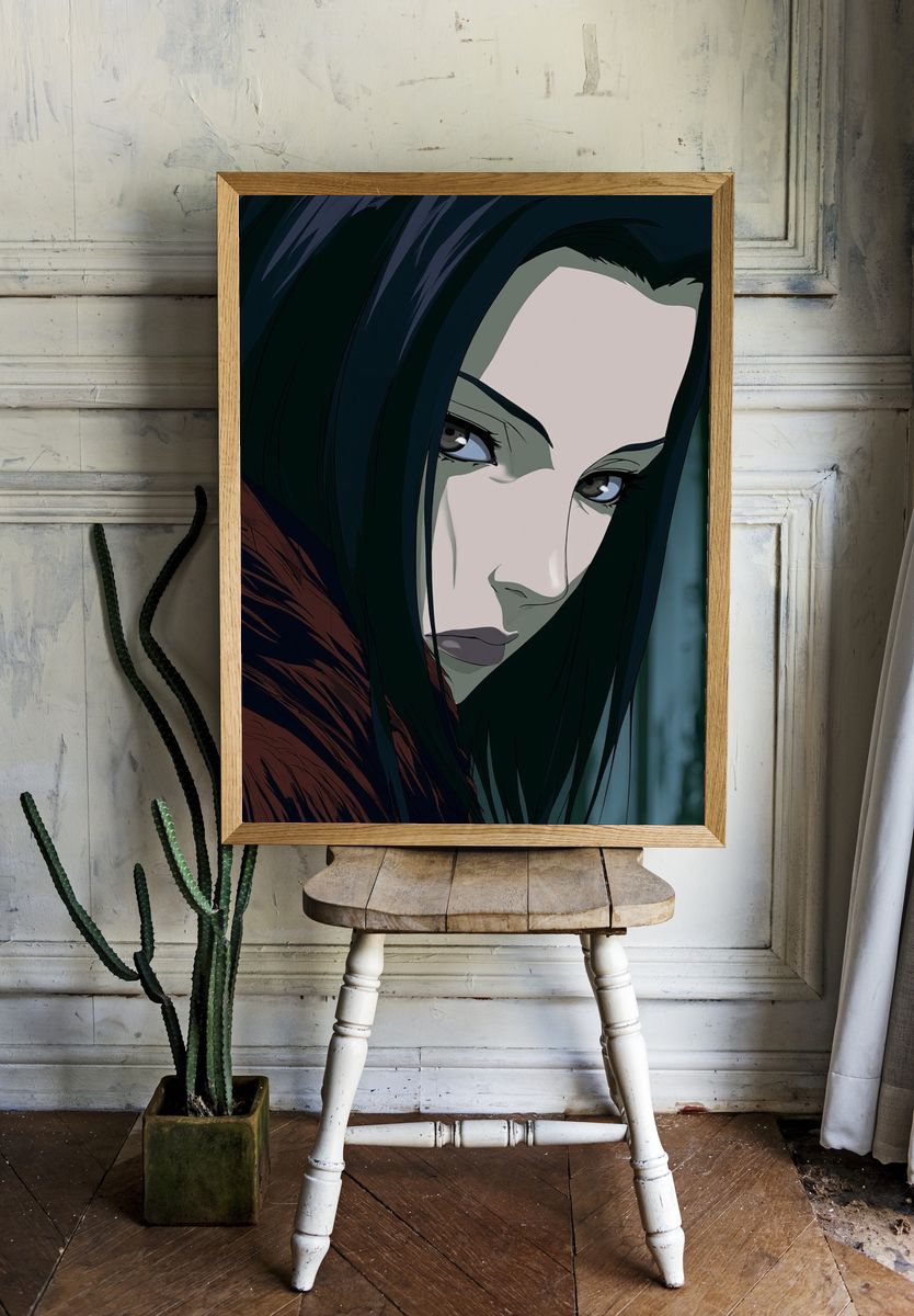 Anime Portrait Digital Art Poster. room preview