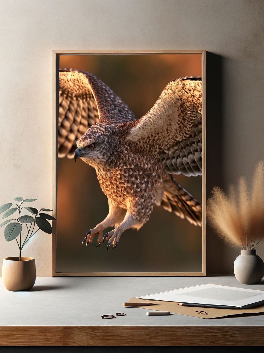 Soaring Hawk Photography Poster. — room view 2