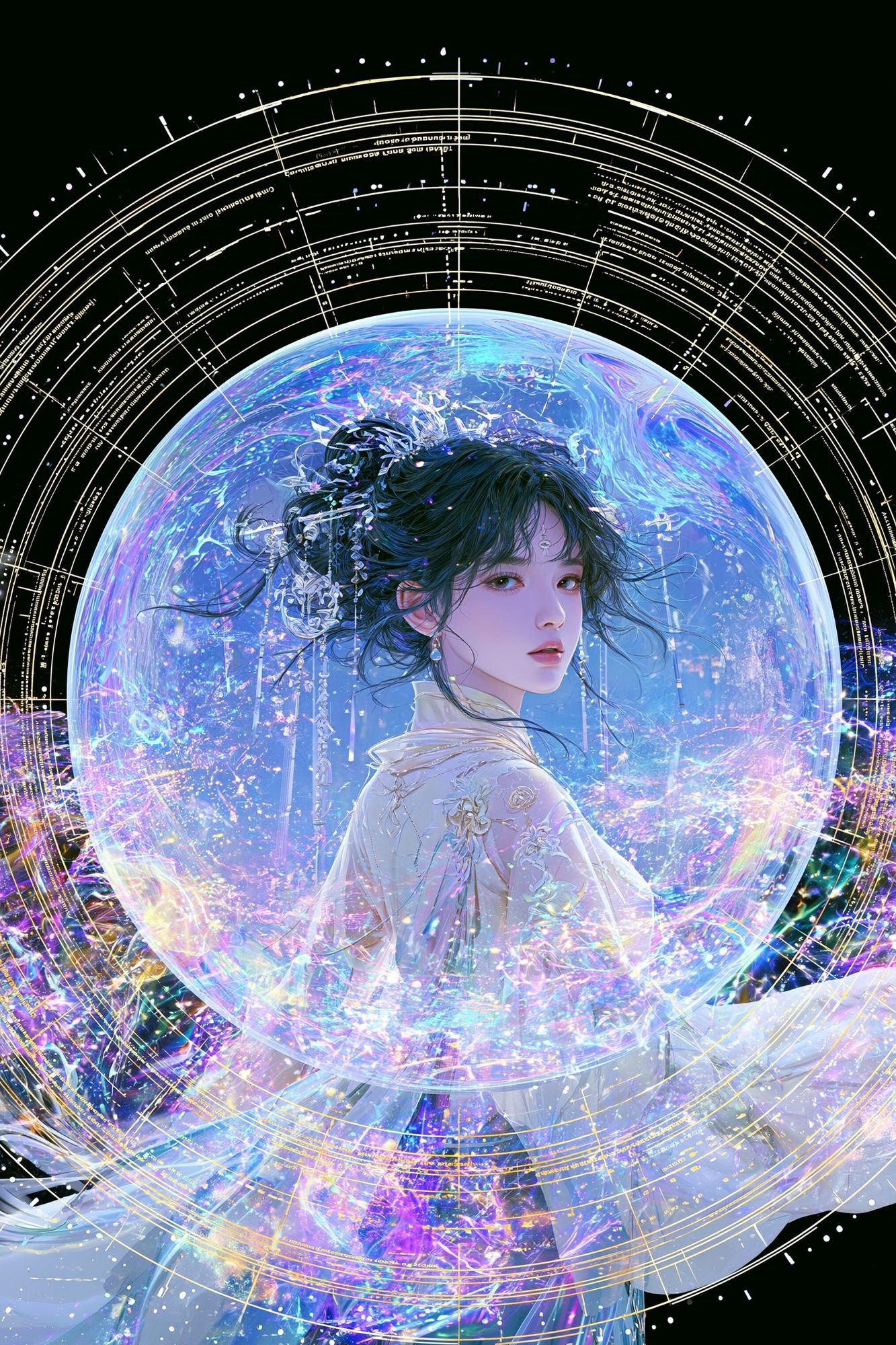Celestial Anime Portrait Poster. poster detail
