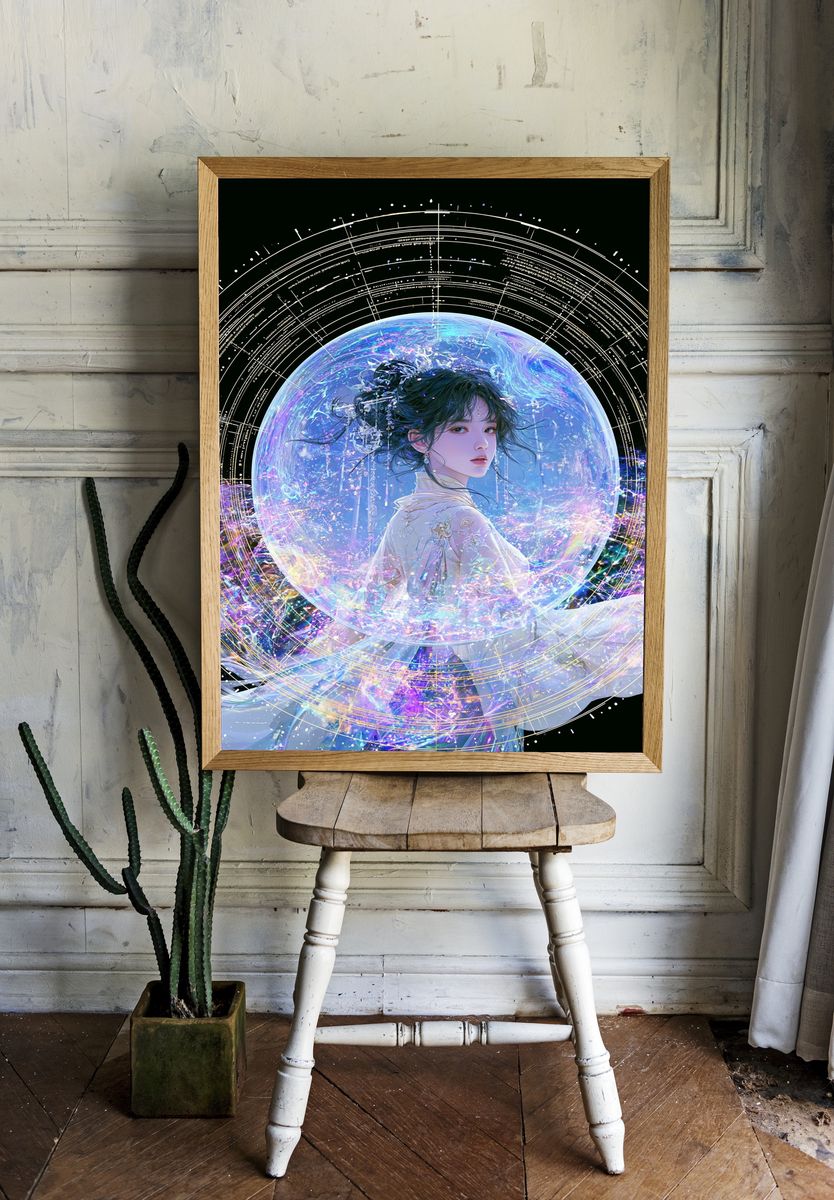Celestial Anime Portrait Poster. room preview