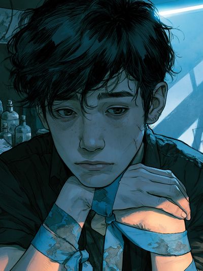 Brooding Anime Portrait Poster.