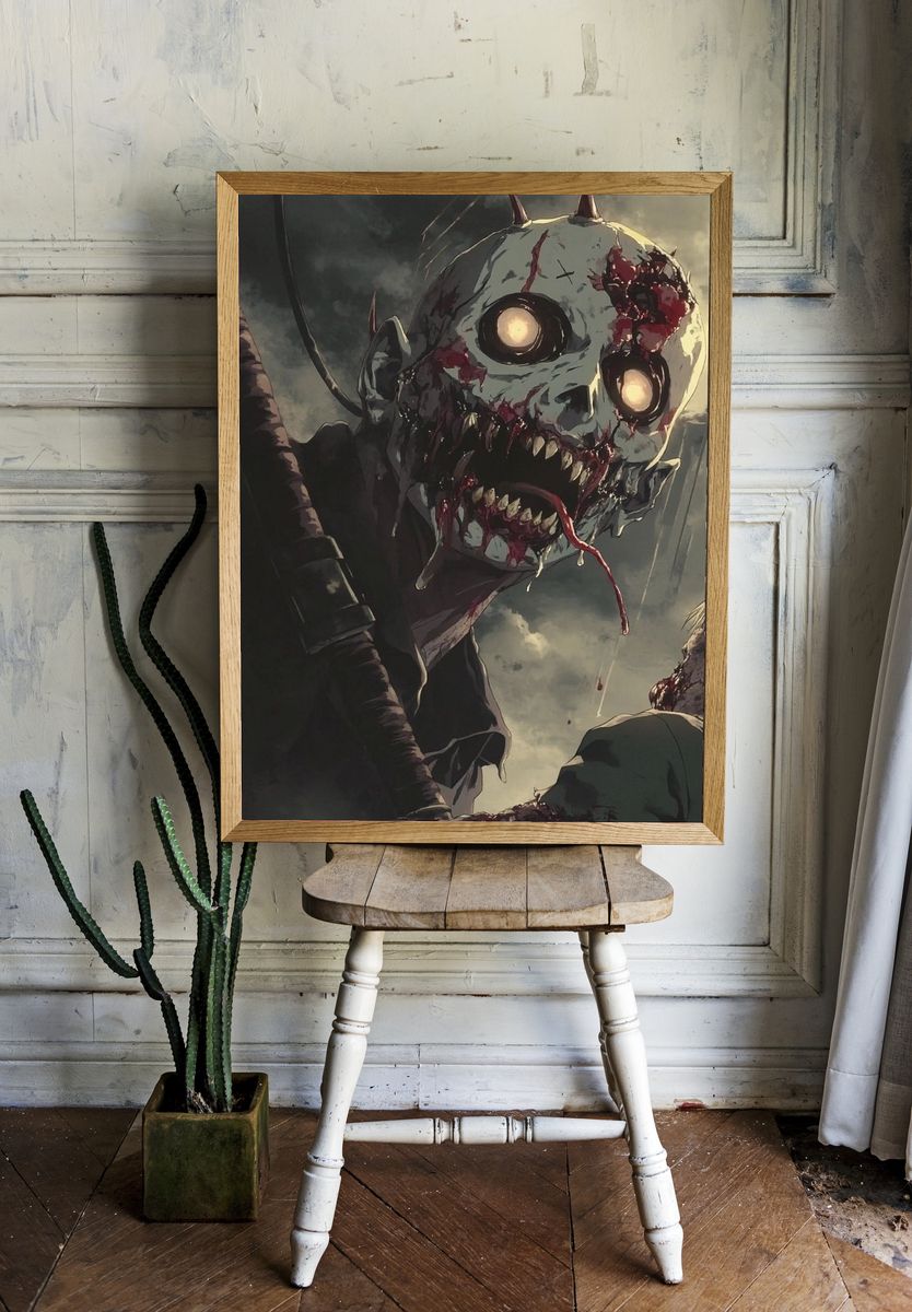 Titan Skull Horror Anime Poster. — room view 1