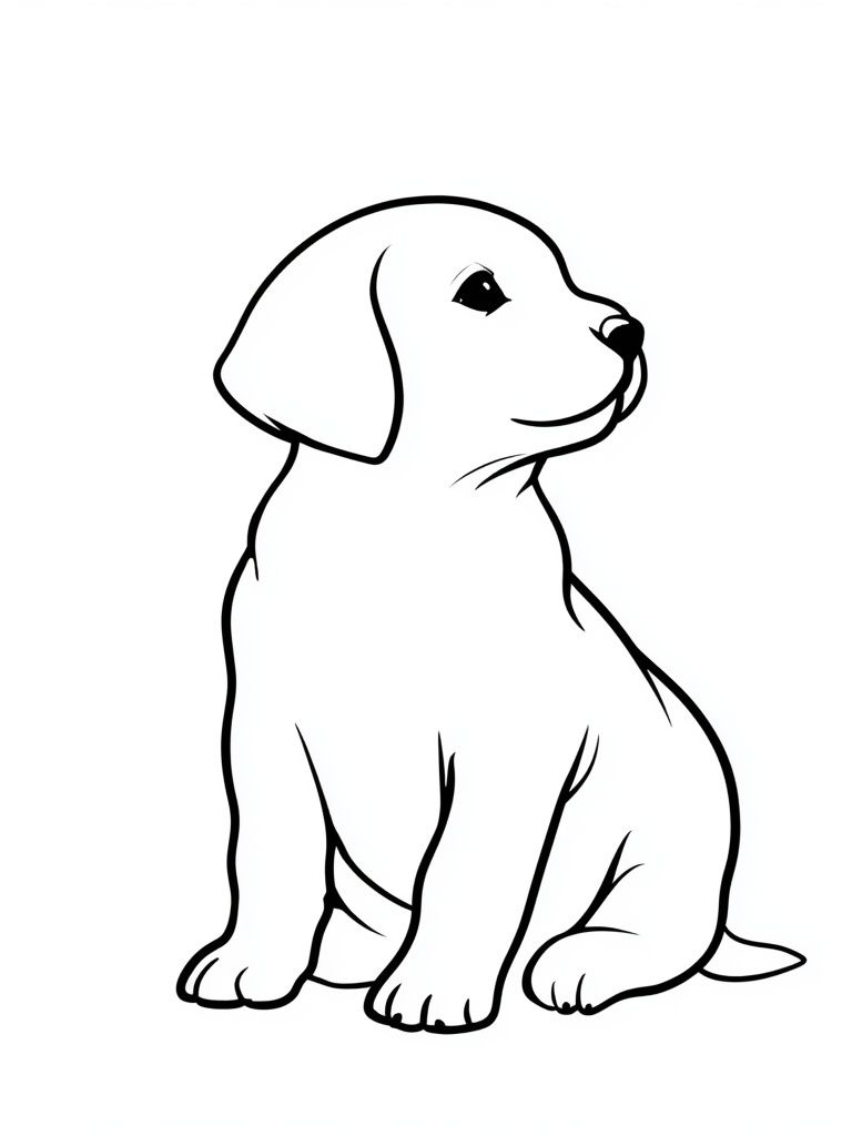 Puppy Line Art Poster. poster detail