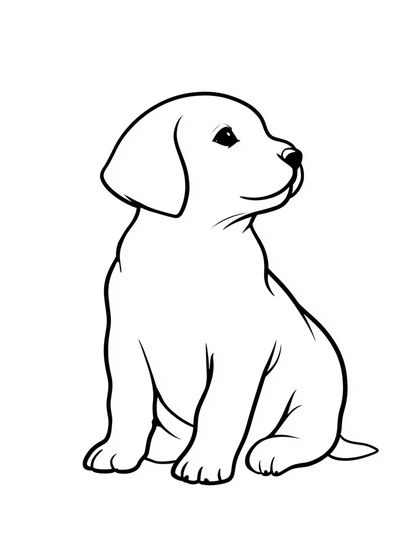 Puppy Line Art Poster.