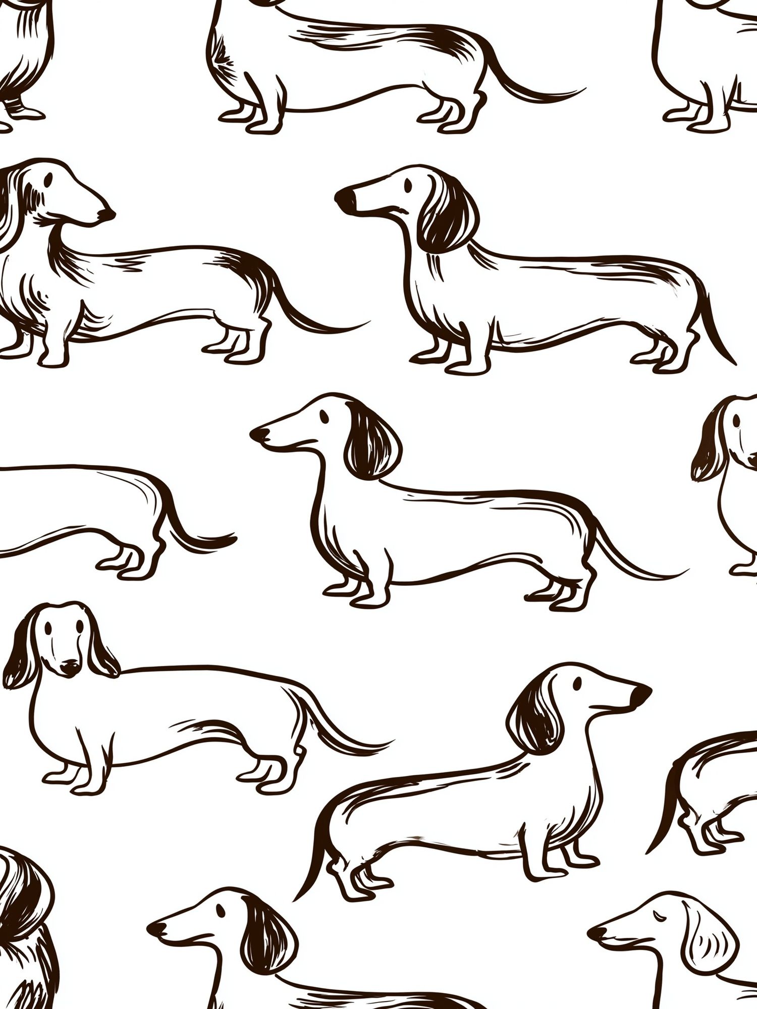 Dachshund Pattern Illustration Poster. poster detail