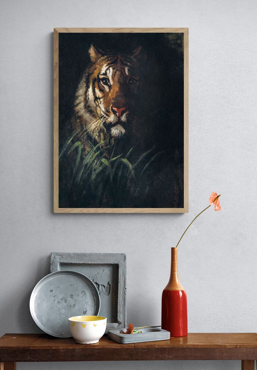 Tiger's Head painting high resolution. — room view 3