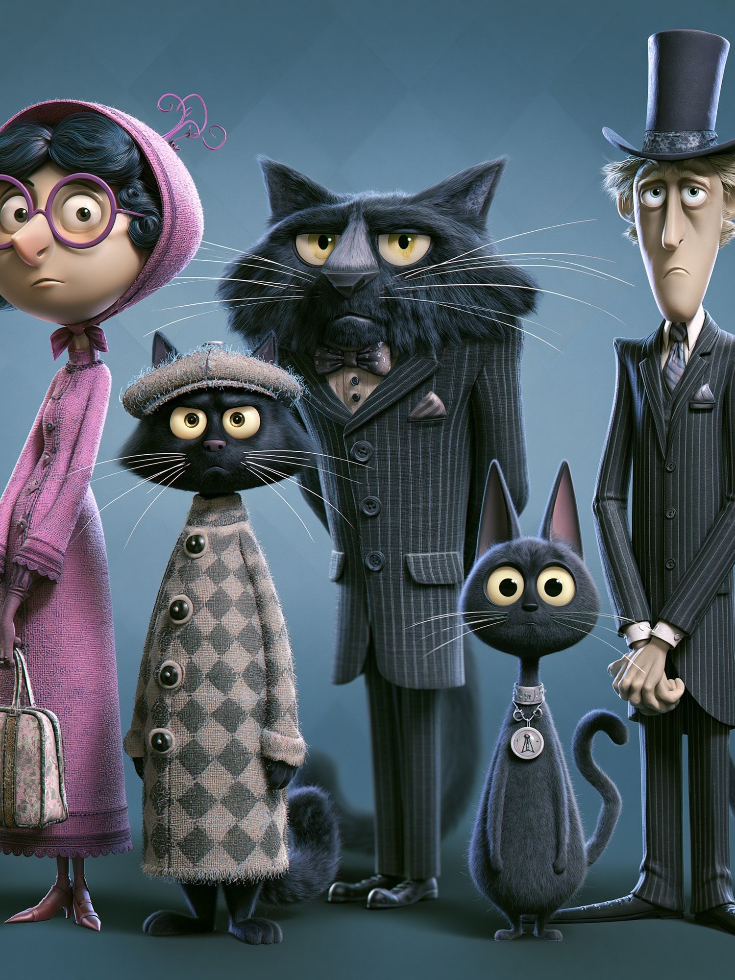 Stylish Cats Character Poster. poster — animals art