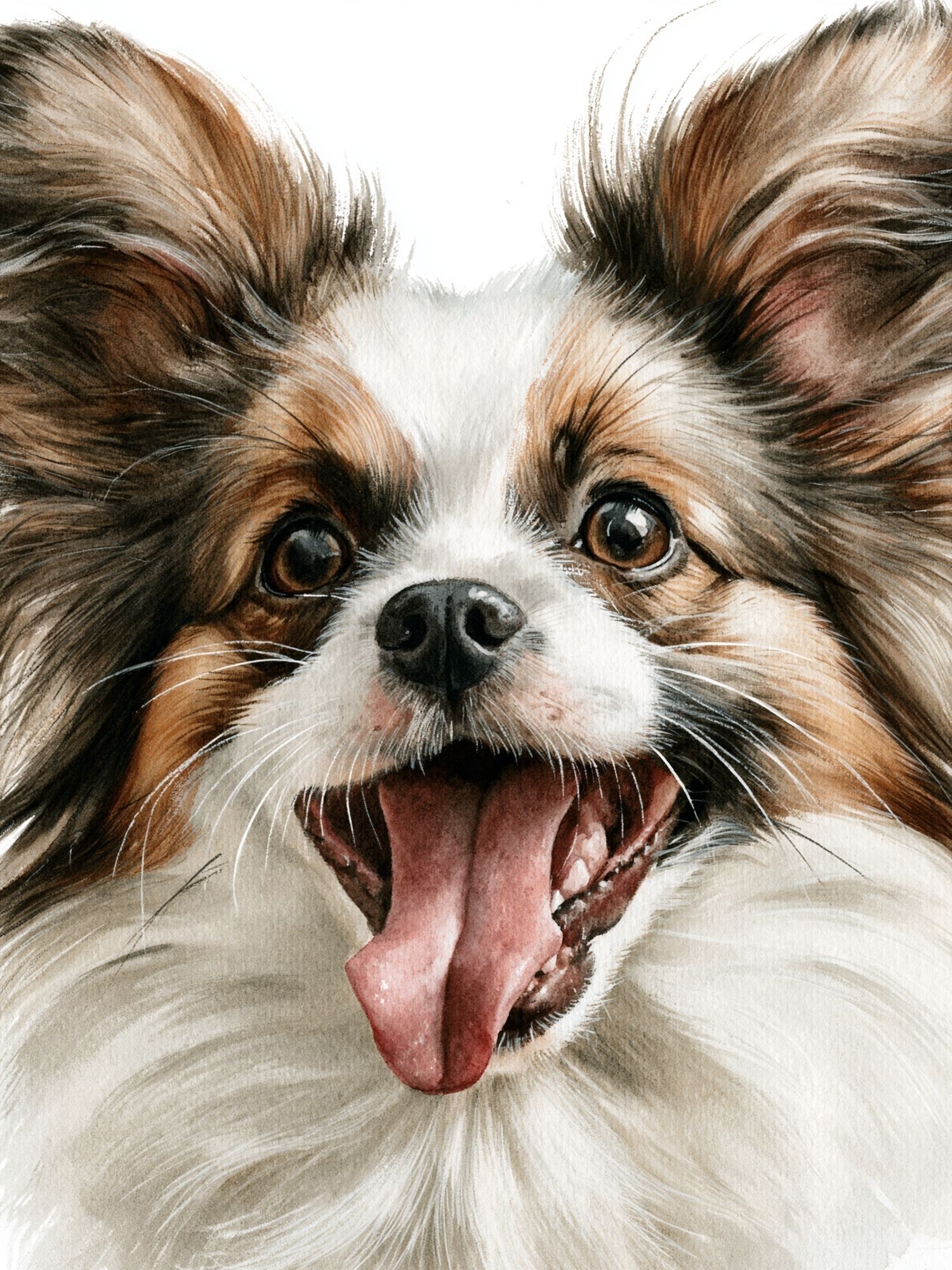 Papillon Dog Watercolor Poster. poster detail