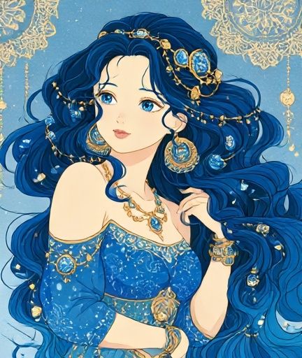 Blue Princess Anime Poster. poster — anime art