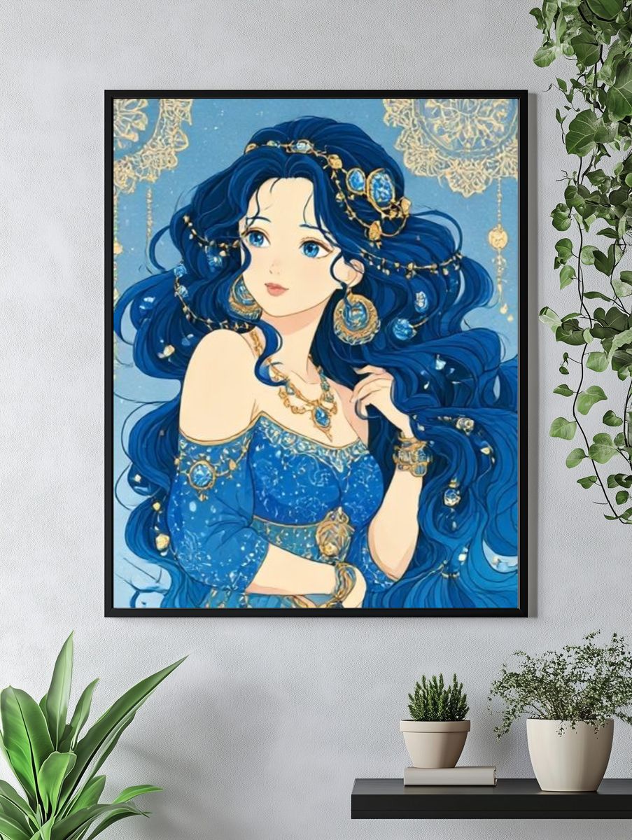 Blue Princess Anime Poster. — room view 4