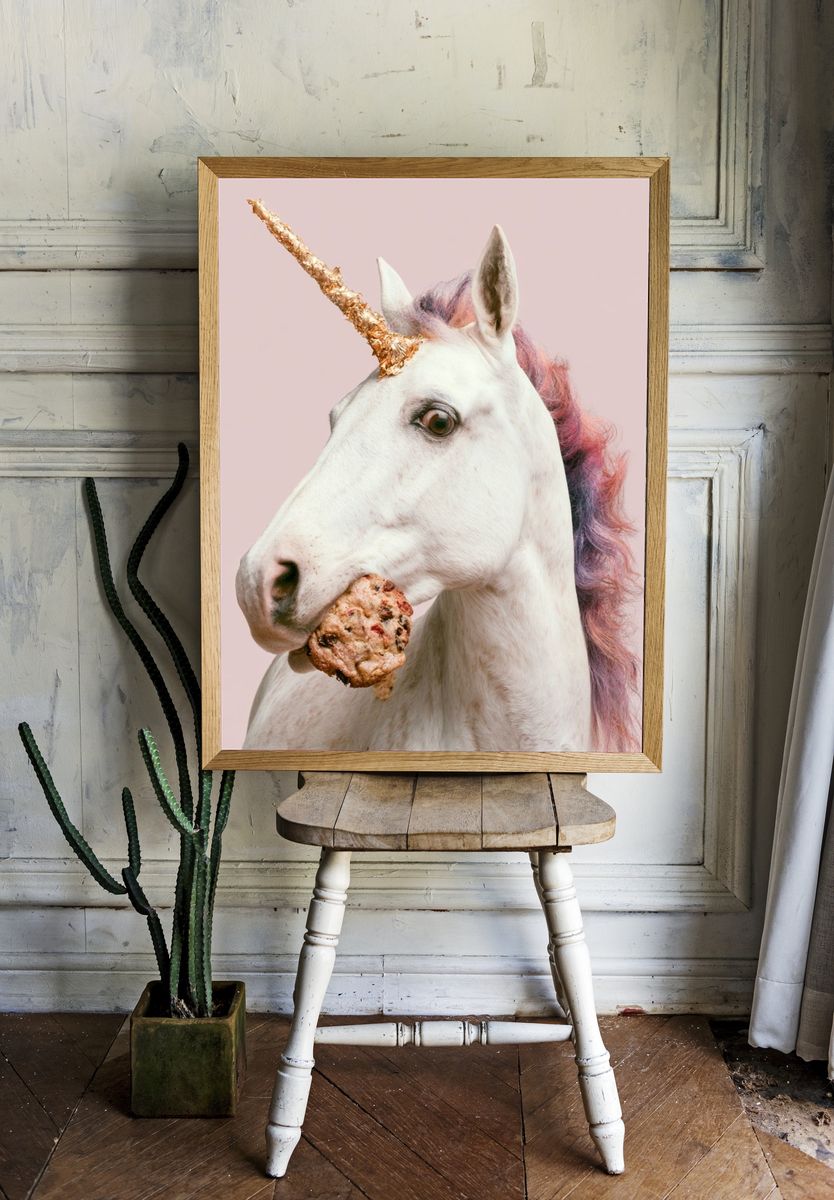 Unicorn Cookie Portrait Poster. — room view 1
