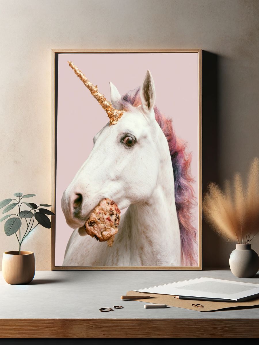 Unicorn Cookie Portrait Poster. — room view 2