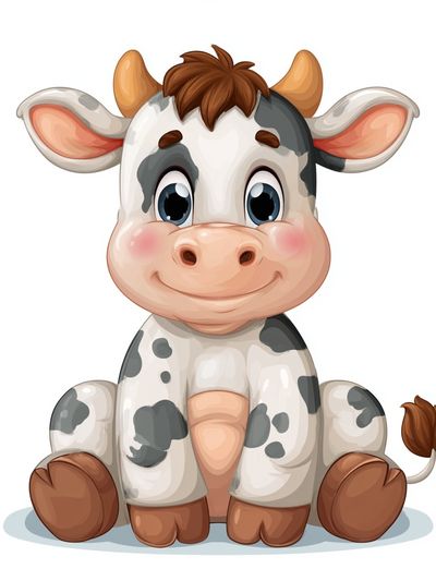 Cute Cow Cartoon Poster.