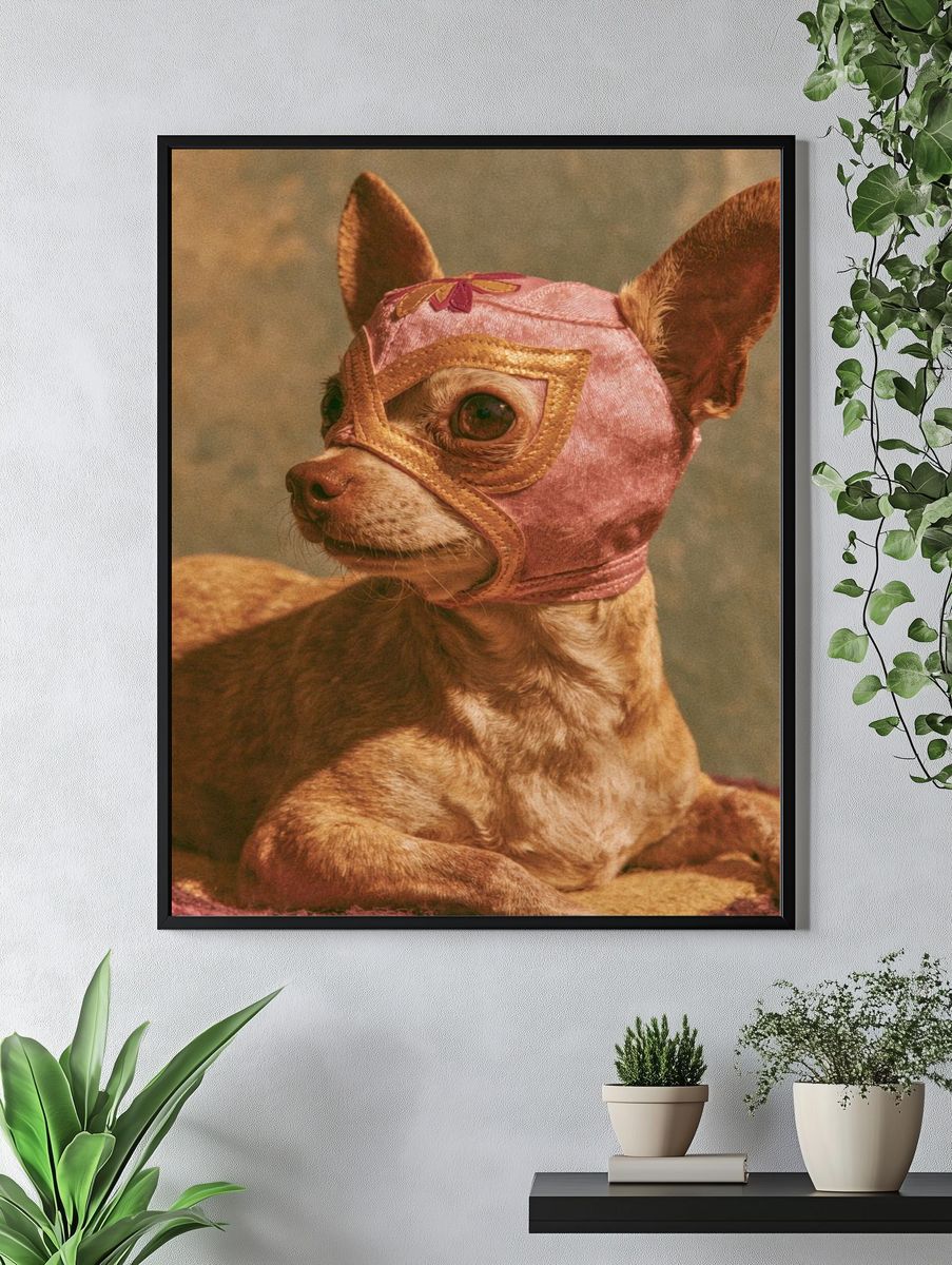 Masked Chihuahua Portrait Print. — room view 4