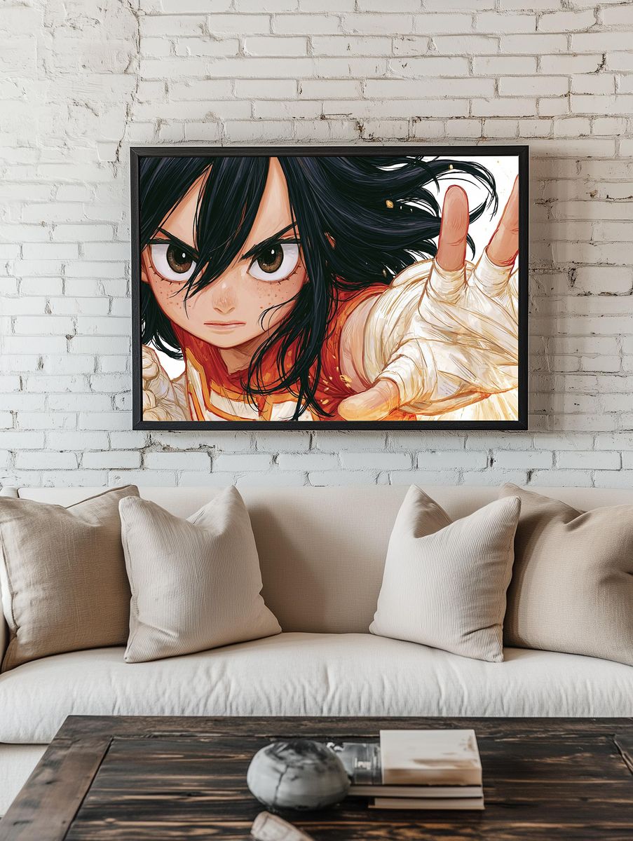 Anime Warrior Portrait Print. room preview