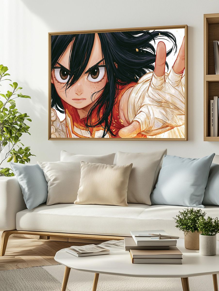 Anime Warrior Portrait Print. — room view 2
