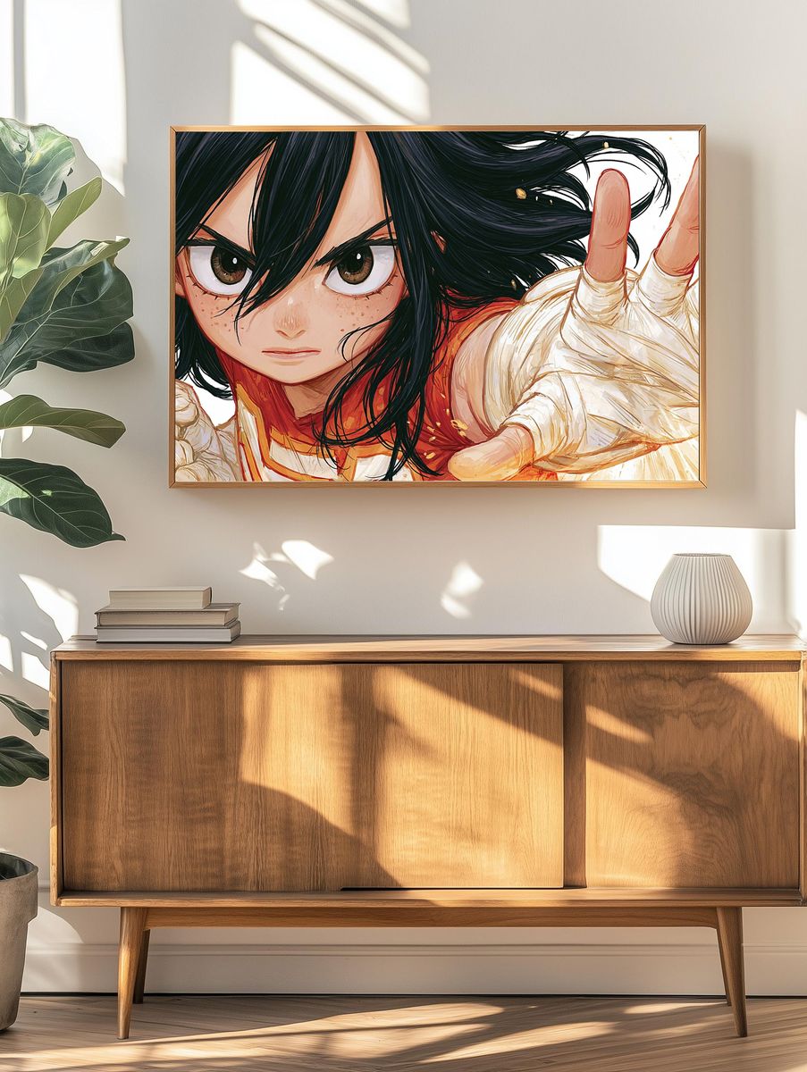Anime Warrior Portrait Print. — room view 3