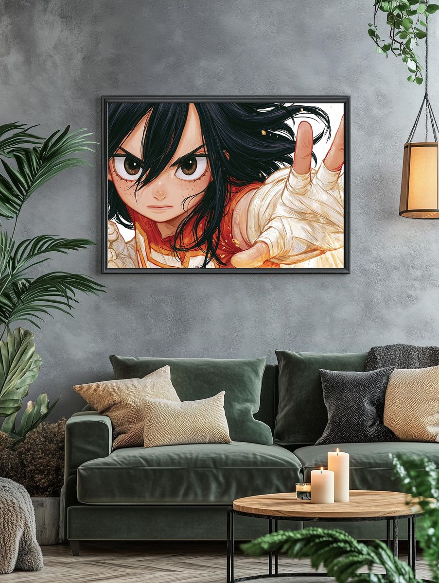 Anime Warrior Portrait Print. — room view 4