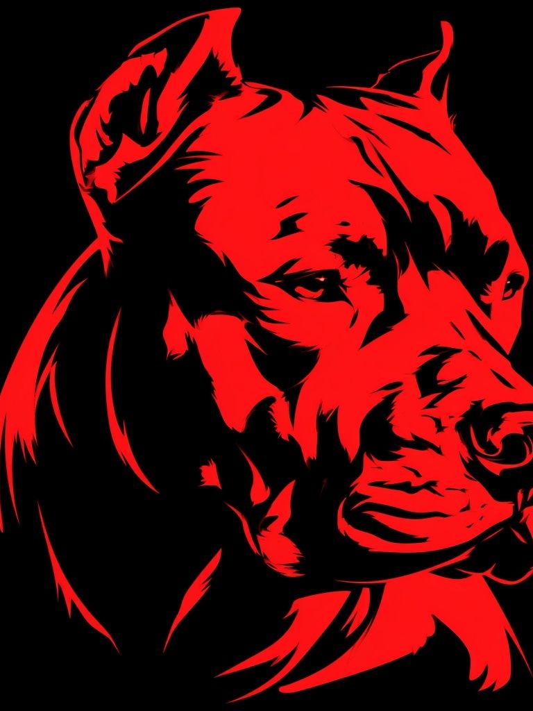 Red Pit Bull Portrait Poster. poster detail