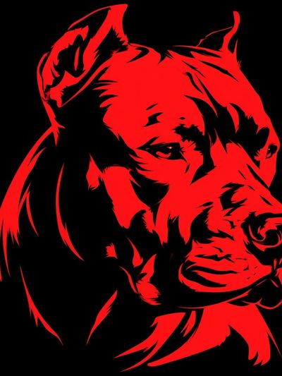 Red Pit Bull Portrait Poster. poster