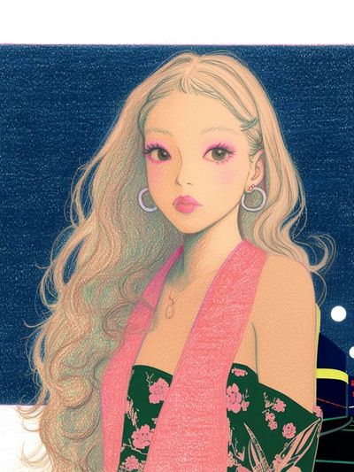Pastel Anime Portrait Poster.