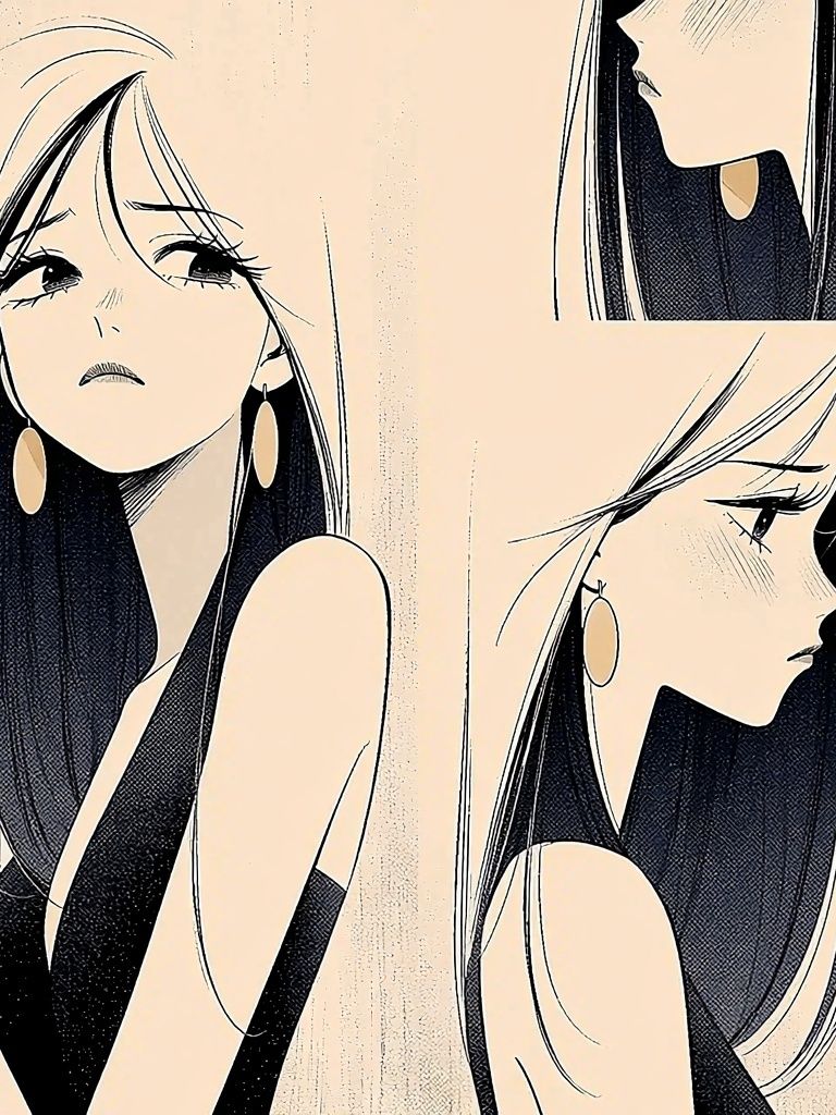 Elegant Manga Woman Poster. poster detail