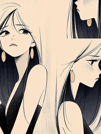 Elegant Manga Woman Poster.