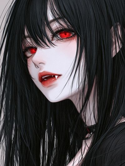 Vampire Girl Portrait Print. poster