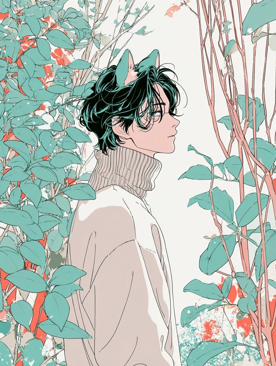 Anime Forest Portrait Print. poster — anime art