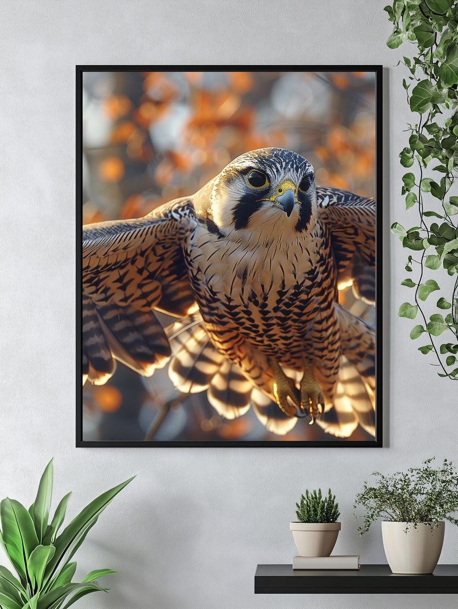 Peregrine Falcon Wildlife Photography Poster. — room view 4