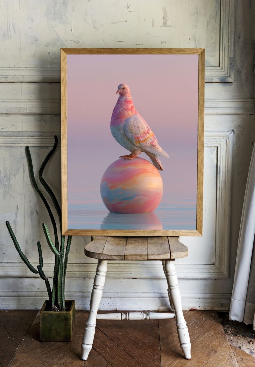 Pastel Dove Dreamscape Poster. — room view 1