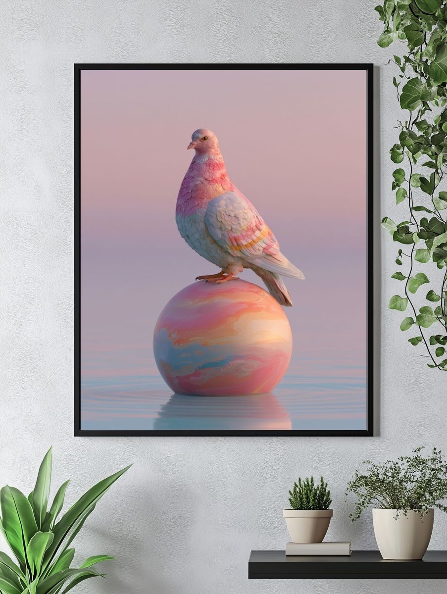 Pastel Dove Dreamscape Poster. — room view 4