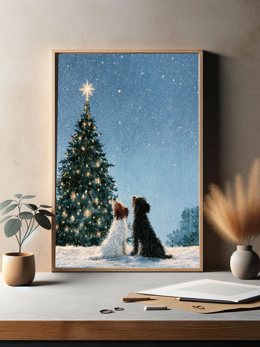Christmas Dogs Winter Poster. — room view 2