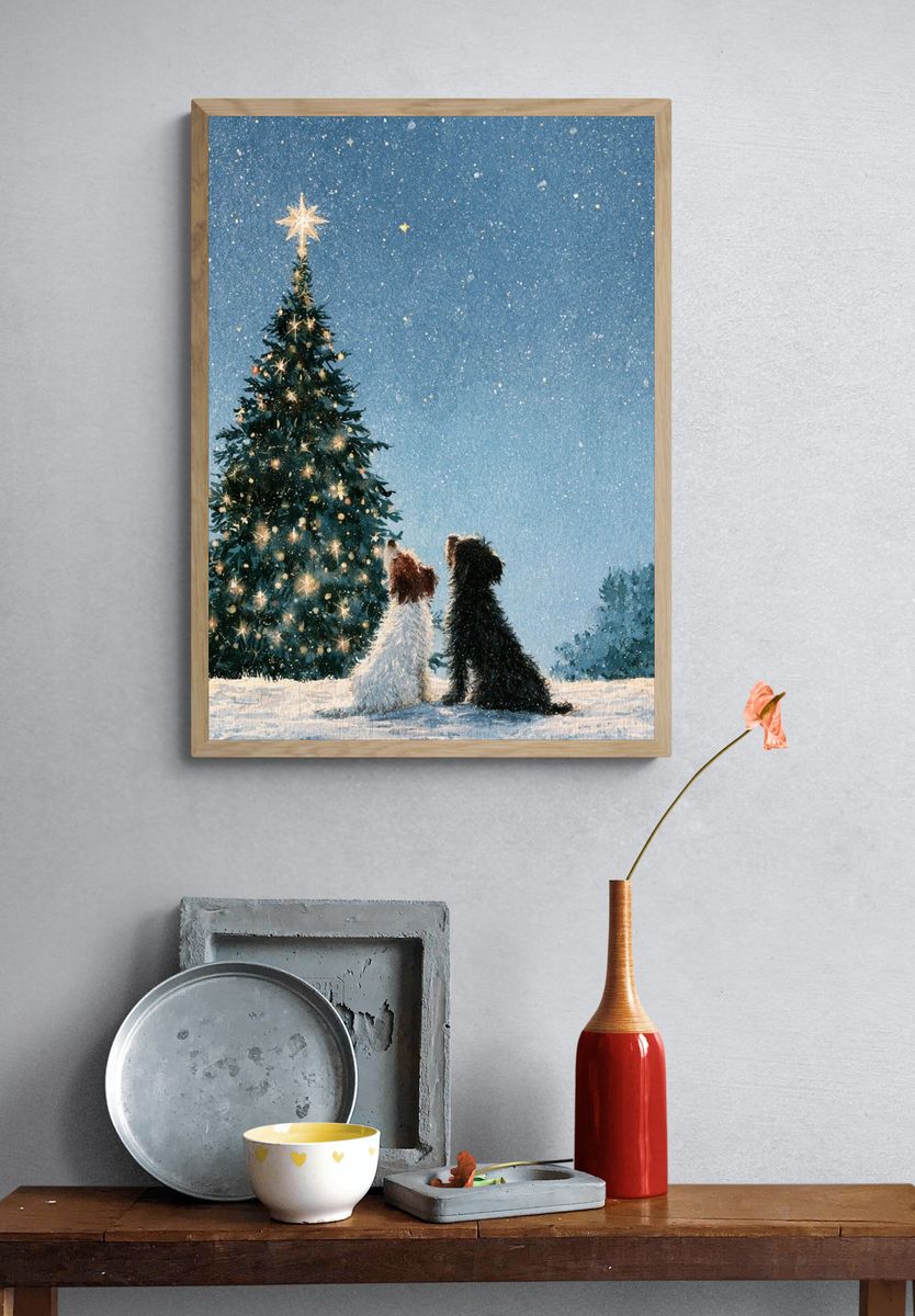 Christmas Dogs Winter Poster. — room view 3